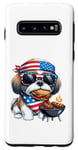 Coque pour Galaxy S10 Shih Tzu Barbecue 4 juillet pour hommes, femmes, enfants, adolescents, garçons et filles