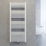 Sirhona - Sèche-serviettes radiateur radiateur salle de bains raccord central 50 x120cm Sèche serviettes radiateur de salle de bains blanc droit