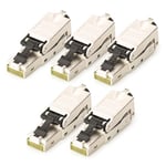 DIGITUS DN-93631 - Connecteur réseau Cat 6A - 5 pièces - Blindé 360° - Connecteur de Terrain RJ45 Cat6A - Montage sans Outil - 500 MHz - 10GBase-T - 10 Gbit/s - AWG 27/7 à AWG 22/1