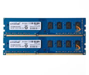 8GB Crucial 2x 4GB 2Rx8 PC3-10600U DDR3 1333Mhz DIMM 240Pin Desktop Memory RAM @