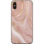 Apple iPhone X Transparent Mobilskal Ljusrosa marmor