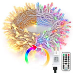 PhilzOps Noël Guirlande Lumineuse Extérieur 200 LED, 20M Blanc Chaud Multicolore Guirlande Lumineuse avec Prise 11 Modes Étanche Dimmable Lumiere Pour Noel Interieur Sapin Jardin Mariage Chambre