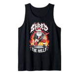 Shred the Halls Christmas Rocker Santa Metalhead Guitarist Tank Top