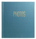 Exacompta - Réf. 15603E - 1 Album photo livre Office by Me - 300 photos - 60 pages noires - format 29 x 32 cm - couverture recouverte de papier effet textile couleur bleu canard