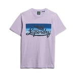 Tee Shirt Manches Courtes Superdry Classique Rayure Logo Cali Tsh Mc Bleu Lavande