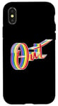 Coque pour iPhone X/XS OUT arc-en-ciel LGBT+ Pride gay lesbian bi typographie