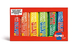 Tony's Chocolonely Rainbow Tasting Pack - 288 Gram - Small Chocolate Bars - 6 Different Flavours - Gift - Vegetarian - Belgium Fairtrade Chocolate