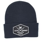 Surf Monkey Bonnet tricoté - Beanie homme/femme recyclé - Taille unique - Bonnet hiver/automne, bleu marine, taille unique