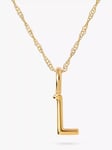 Edge of Ember 14ct Gold Initial Pendant Necklace, Yellow Gold