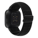 Justerbart Fitbit Versa 3/Versa Sense klockarmband - Svart Svart