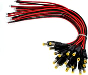 20Pcs Câble Pigtail d'alimentation DC 12V 5A Mâle pour CCTV Sécurité Domestique Surveillance 30cm/11,8"".[Y430]