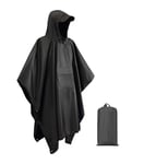 SUVEK Poncho de Pluie Imperméable, Cape de Pluie avec Capuche Multifonctionnel 3 en 1, Réutilisable Poncho Hommes et Femmes Unisexe pour Camping Randonnée Vélo Pêche Voyage Activités en Plein Air