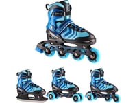 Nils Extreme Nh18192a 4In1 Svart/Blå Storlek S(29-33) Rollerblades Med Nils Extreme Hockey Rolls