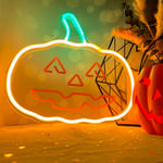 Forever Light LED Neonskilt Halloween - Oransje og Grønt Lys med Gresskar