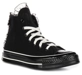 Converse A10026C Chuck 70 Leather Womens Trainers Black White UK 3.5 - 7.5