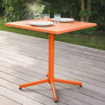 Table de jardin carrée bistro inclinable en acier orange Palavas  Oviala