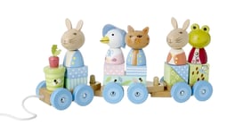 Peter Rabbit and Friends Wooden Jigsaw Puzzle Train Pull Along Toy Kids 1-3 NEW