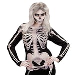 Widmann 11011844 Long Sleeve Shirt Skeleton Woman, Cartoon, Black, S-M