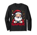 Cool Santa Gamer Controller Gaming Video Game Christmas Long Sleeve T-Shirt