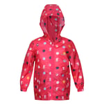 Regatta Childrens Unisex Womens/Ladies Peppa Pig Packaway Waterproof Jacket (Bright Blush) - Size 5-6Y