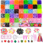 Tuilful Loom Bands Kit 6000+ in 40 Vibrant Colours Loom Bands Friendship Bracelet Kit for Boys and Girls Includes Loom Bands Alphabet Beads S Hooks with Storage Box DIY Craft Gift (6000)