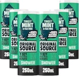 Original Source Mint and Tea Tree Shower Gel, 100 Percent Natural Fragrance, Vegan, Cruelty Free, Paraben Free, Bulk Buy, Pack of 6 x 250 ml