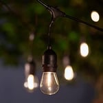 SolarCentre® Madison Outdoor Solar Powered Drop Bulb Festoon Lights - Set of 10