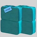 Large Packing Cubes 4 PCS, Large Suitcase Organiser Bags 4-Piece, Large Travel Bags Organiser 4 Pack (4PCS Large Green)