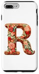 Coque pour iPhone 7 Plus/8 Plus Monogrammed Christmas Floral Initial R Gingerbread Letter R