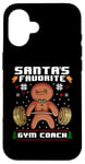 iPhone 16 Santas Favorite Gym Coach Gingerbread Man Workout Christmas Case