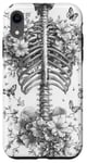 iPhone XR Skeleton Ribcage Anatomy with Flowers Butterflies Case