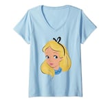 Disney Alice In Wonderland Alice Big Face T-Shirt avec Col en V