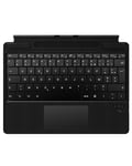 Qulose Surface Pro Clavier Français pour Microsoft Surface Pro 8/Pro 9/Pro X/Pro 11, Clavier AZERTY via Bluetooth, Type Cover Batterie Rechargeable Intégrée/Pavé Tactile Multi-Gestes/Porte-Crayon Noir