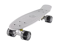 Ridge Skateboards 22" Original Mini Cruiser Skate 55cm Skateboard Planche a Roulettes Complète en 90 couleurs Blanc/Transparent