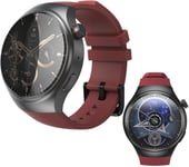 Montre Connectée Android 4g Avec Gps, Navigation En Temps Réel, 2 Go De Ram, 16 Go De Rom, Écran Tactile De 1,43"", Moniteur D'activité Avec Fréquence Cardiaque Wifi/Sim (Rouge)