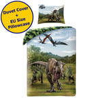 Jurassic World Single Duvet Cover Set 2-in-1 Design EU Size Dinosaur Bedding