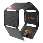 FlexSolar 40W Foldable Solar Charger, USB C Portable Solar Panel, PD2.0 QC3.0 DC Ports, IP67 Waterproof ETFE Power Emergency for Camping Hiking, Compatible with Smartphone Tablet Headphone Laptop