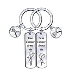 JRZDFXS Cadeau de la Saint-Valentin Porte Clef Amoureux Couple Cadeau D'anniversaire Femme Homme Porte-Clés Je T'aime Petite Amie Cadeau Copine (5)