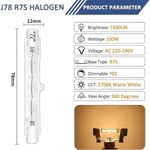 Paketissa 6 halogeenilamppua R7s 78mm 100W 230V, Himmennettävä halogeeniputkilamppu, lämmin valkoinen 2700K, 1500lm, lineaarinen halogeenivalaisin, maisemavalaistukseen, työ