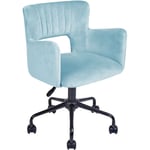 Beliani - Fauteuil de Bureau Rétro Siège Ajustable Pivotant en Velours Vert Menthe Sanilac