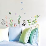 Ambiance Sticker Autocollant Muraux Décoration Adhésifs Fleurs, Herbes et Insectes Sticker Murale pour Bébé, Chambre d'enfant et Salon - H50 x L70 cm