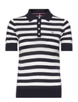 Co Lyocell Button Polo Ss Swt Tops T-shirts & Tops Polos Black Tommy Hilfiger