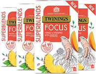 Twinings Superblends Focus Tea - Mango & Pineapple Herbal Tea Infusion with Ginseng & Vitamin B6 - Caffeine Free Energy Boost, 80 x Biodegradable Tea Bags