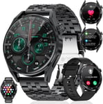 Montre Connectée Homme Avec Appel Bluetooth Assistant Vocal,1.39'' Montre Connectée Sport Avec 100+ Modes Sportifs,2 Bracelets,360amh,Spo2,Calorie,Etanche Smartwatch