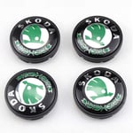 XCBW 4PCS 56/65mm Metal Car Wheel Center Hub Caps Wheel Centre Cap Badge Logo for S-koda Car Accessories,Green,56mm