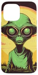 Coque pour iPhone 13 Pro Max Tête d'extraterrestre verte mignonne visage OVNI || Alien