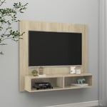 vidaXL væghængt tv-skab 102x23,5x90 cm konstrueret træ sonoma-eg