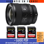 Sony FE 20mm f/1.8 G + 3 SanDisk 64GB Extreme PRO UHS-II SDXC 300 MB/s + Guide PDF ""20 TECHNIQUES POUR RÉUSSIR VOS PHOTOS