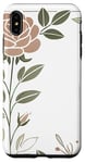 Coque pour iPhone XS Max Rose florale botanique, style minimaliste, roses d'amour