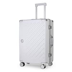 JLY 100% Polycarbonate Zipperless Luggage, Double TSA Locks Suitcase 24 inch Hardside 4 Spinner Wheels, Aluminium Alloy Handle, Flight Checked Travel Case.